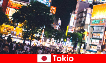 Tóquio para veranistas na cidade de luzes de néon cintilantes, a vida noturna perfeita