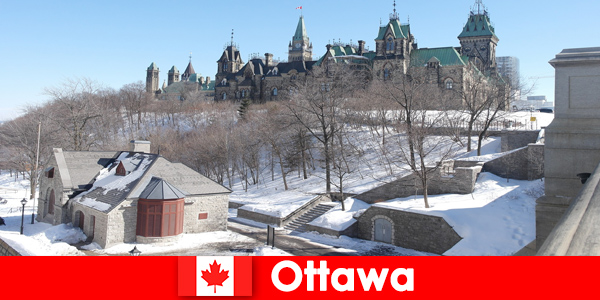 Paisagem pitoresca do inverno em Ottawa Canadá